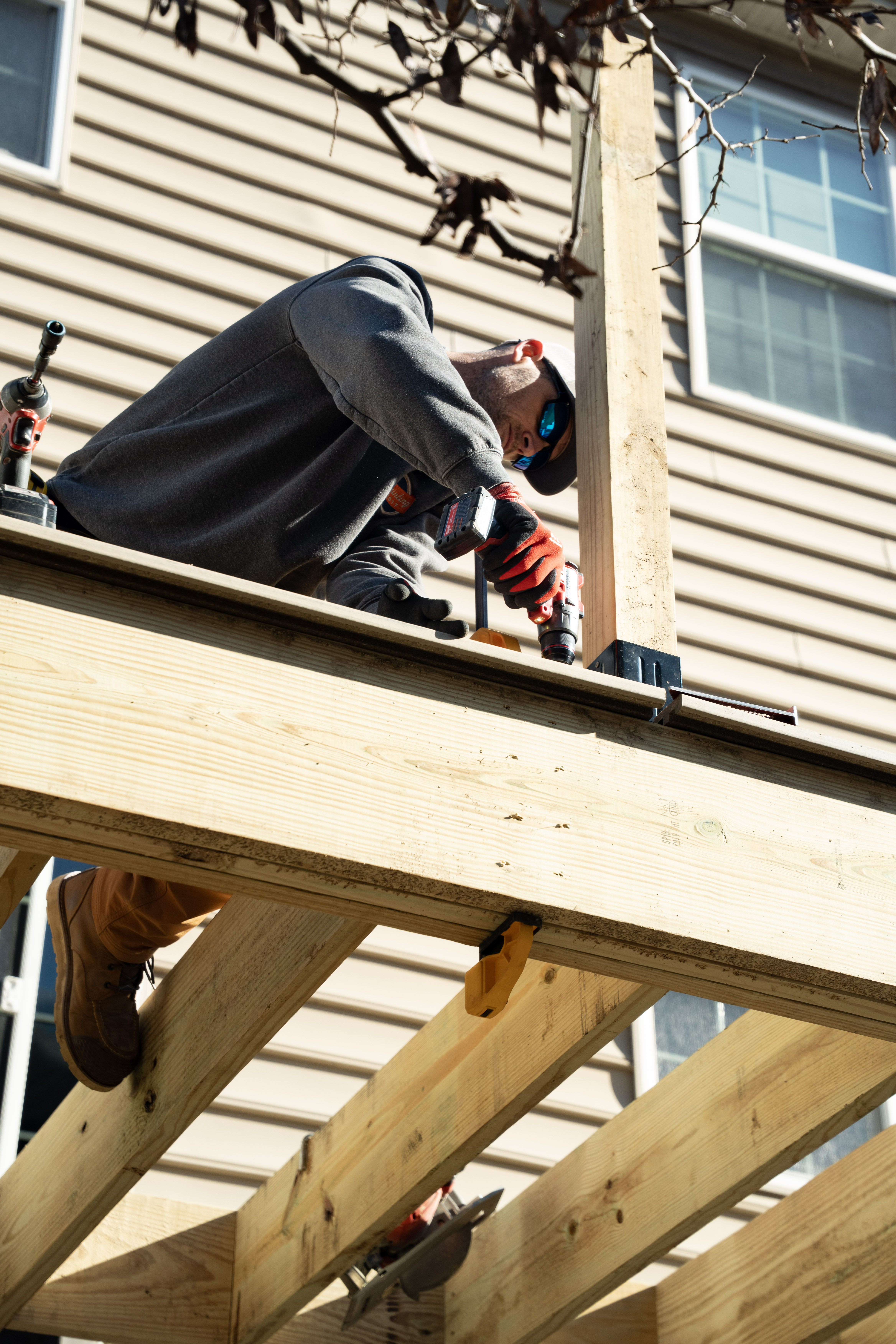 Finished deck project with premium construction details